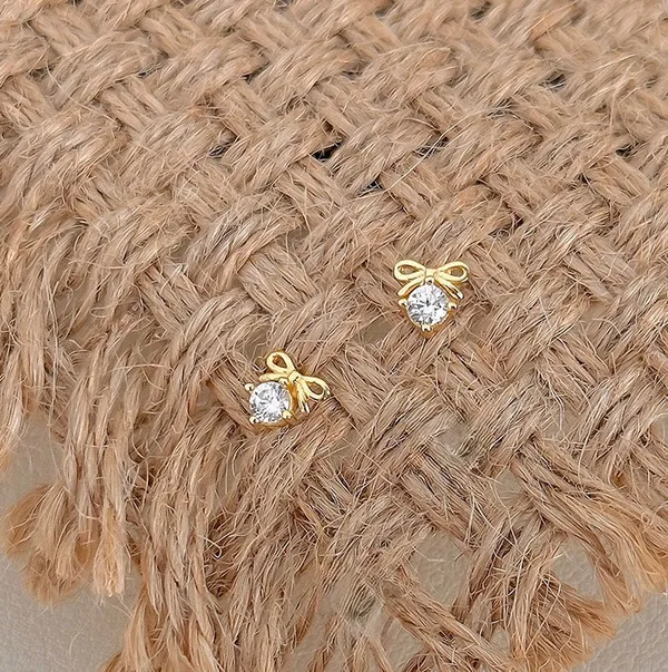 Gold_Mini_Bowstone_Stud_Earrings_For_Women